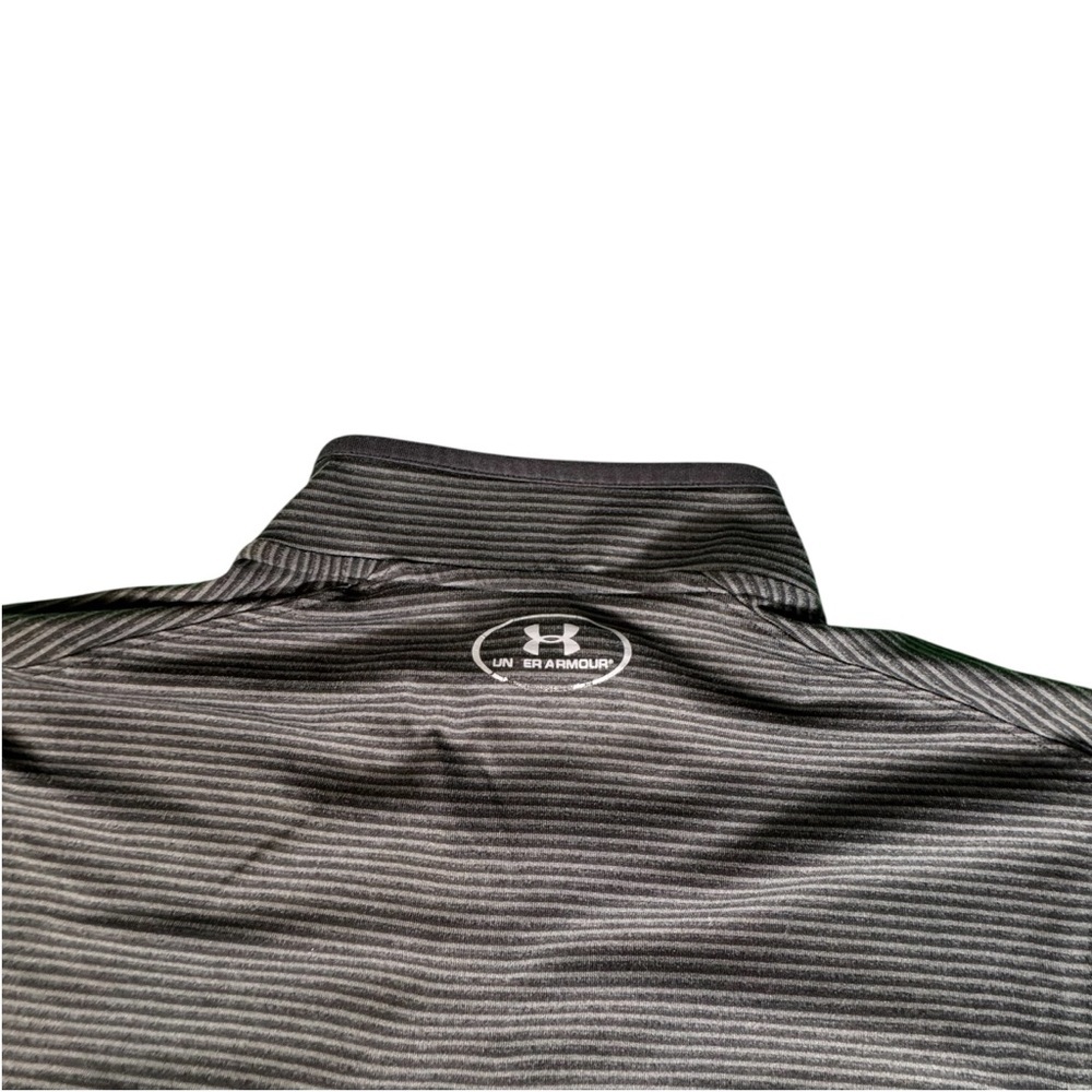 Under Armour ColdGear 1/4 Zip Pullover Men’s Large Gray Striped Long Sleeve - Picture 8 of 10